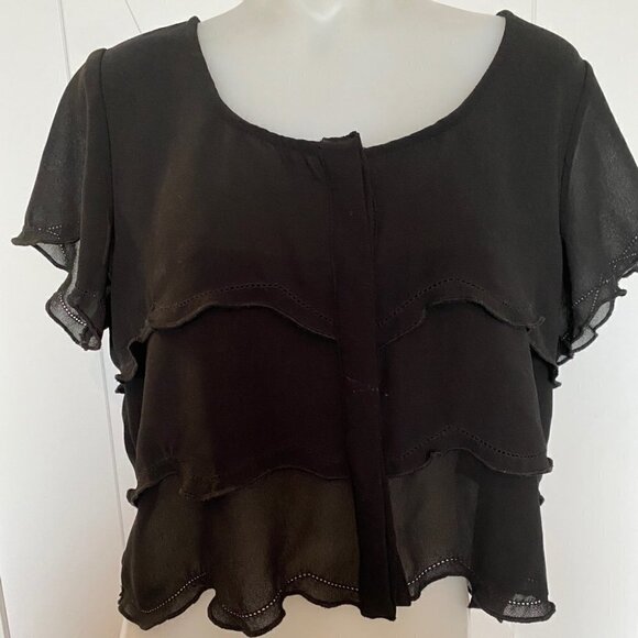 Mink Pink Black Sheer Crop - Picture 1 of 6